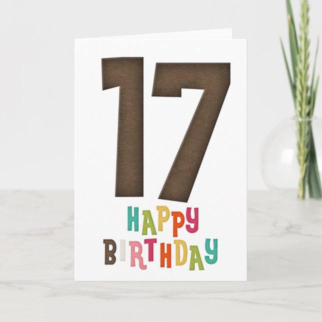 17e Joyeux Anniversaire Carte Design 3 (Devant)