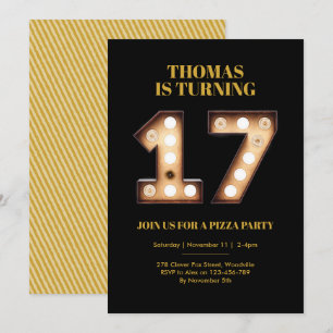 17ème invitation adolescente d'anniversaire