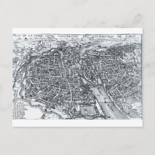 17ème siècle Plan des rues de Paris, France Carte 