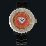 17th Anniversary Carnelian Colour eWatch Watch<br><div class="desc">Looking for the right,  17th anniversary gift honouring your love?! I've designed these rhinestone watches for the 17th wedding anniversary with "bold elegance " in mind and the traditional carnelian and time piece together with your medallion text make for a regal and fitting design for your special day!</div>