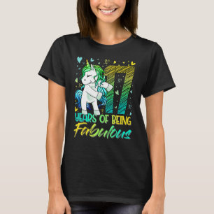 17th Birthday  17 Year Old Girl Flossing Unicorn P T-Shirt
