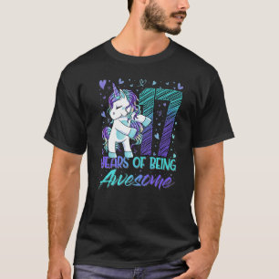 17th Birthday  17 Year Old Girl Flossing Unicorn P T-Shirt