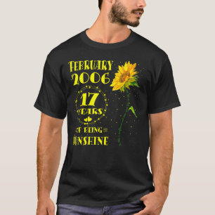 17th Birthday 17 Year Old Sunflower   Girl Februar T-Shirt