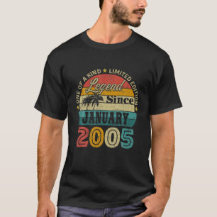 17Th Birthday 17 Years Old Retro Legend Since Janu T-Shirt
