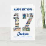 17th Birthday Anniversary Number 17 Photo Collage Card<br><div class="desc">Celebrate 17th birthday or wedding anniversary with this custom photo collage. Choose your favourite photos for display. Customize the name, text and date to fit your occasion. This will be a lovely keepsake with personalized message to look back on with family and friends. If you need any other number as...</div>