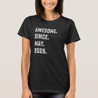 17th Birthday  Awesome Since May 2005 17 Years Old T-Shirt