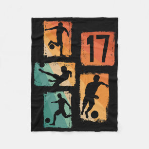17th Birthday Boy Girl Soccer Player Footll 17 Yea Fleece Blanket