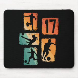 17th Birthday Boy Girl Soccer Player Footll 17 Yea Mouse Pad