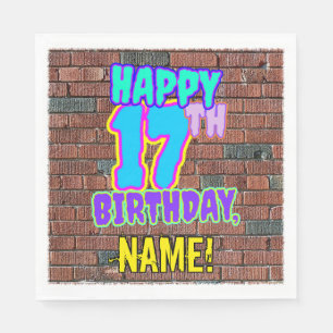 17th Birthday ~ Fun, Urban Graffiti Inspired Look Napkin