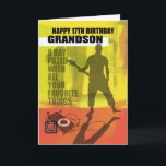 17th Birthday Grandson Modern Design Card<br><div class="desc">17th Birthday Grandson Modern Design</div>