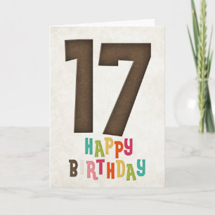 17th Birthday Happy Birthday Card Design