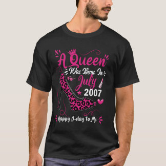 17th Birthday High Heel A Queen Was Born In July 2 T-Shirt