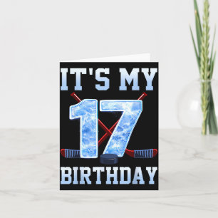 17th Birthday Ice Hockey 17 Years Bday Boy Kids Card