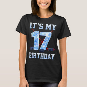 17th Birthday Ice Hockey 17 Years Bday Boy Kids T-Shirt