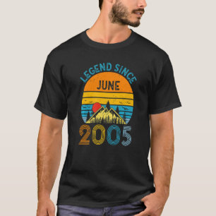17th Birthday Idea Legend Since June 2005 17 Year T-Shirt