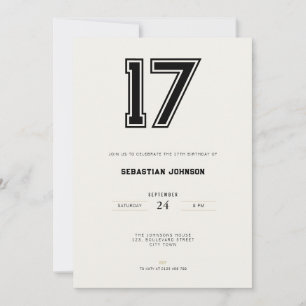 17th Birthday Invitation - Minimal Sport Style