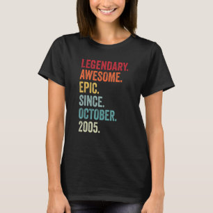 17th Birthday Legendary Epic Awesome Since October T-Shirt