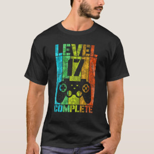 17th Birthday Men Gamer Full Level 17 Years T-Shirt