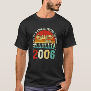 17th Birthday Men Women Vintage January 2006 T-Shirt