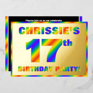17th Birthday Party — Fun, Rainbow Spectrum “17”
