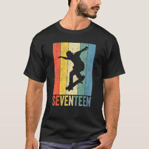 17th Birthday Retro Skateboard Skater Boys Mens 17 T-Shirt