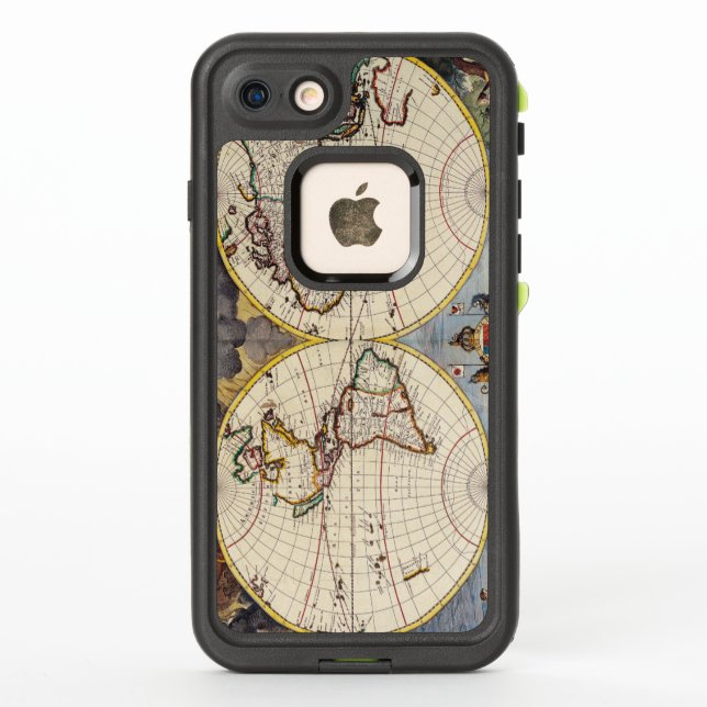 17th Century Antique Map of the World LifeProof iPhone Case (Back)