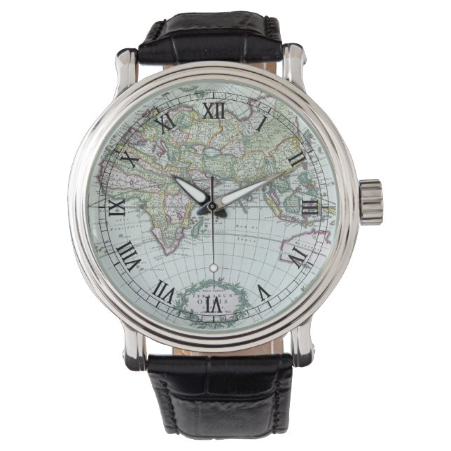17th Century Antique World Map, Frederick De Wit Watch (Front)