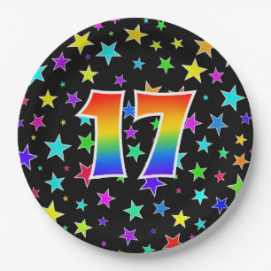 17th Event: Bold, Fun, Colourful Rainbow 17 Paper Plate