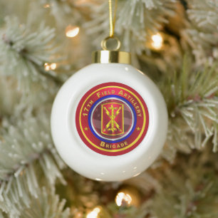 17th Field Artillery Brigade  Ceramic Ball Christmas Ornament