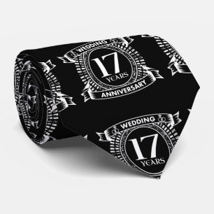 17TH wedding anniversary black and white Tie