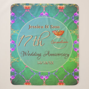 17th Wedding Anniversary Carnelian Sherpa Blanket