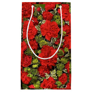 17th Wedding Anniversary, Red Carnations Small Gift Bag