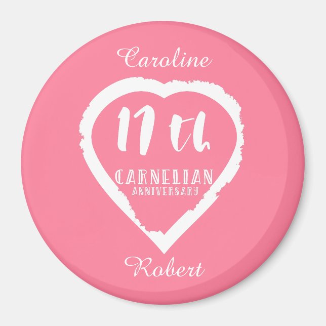 17th Wedding anniversary traditional carnelian Magnet (Front)