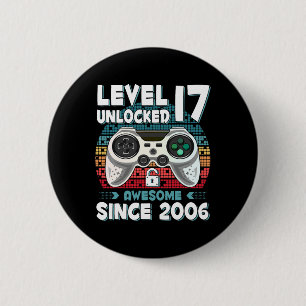 17yr Bday Son Boy Funny Gamer 17th 17 Year Old Bir 2 Inch Round Button
