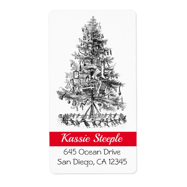 1800s Art Kids Singing Around Christmas Tree (Front)