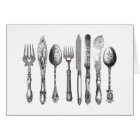 1800s blancs de couteau de cuillère de fourchette