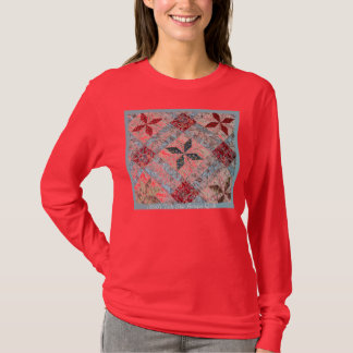 1800sq, 1850's Toile Star Antique Quilt T-Shirt