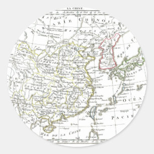 1806 Map - La Chine Classic Round Sticker