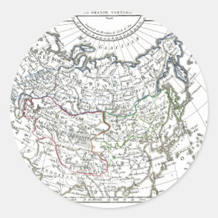 1806 Map - La Grande Tartarie Classic Round Sticker