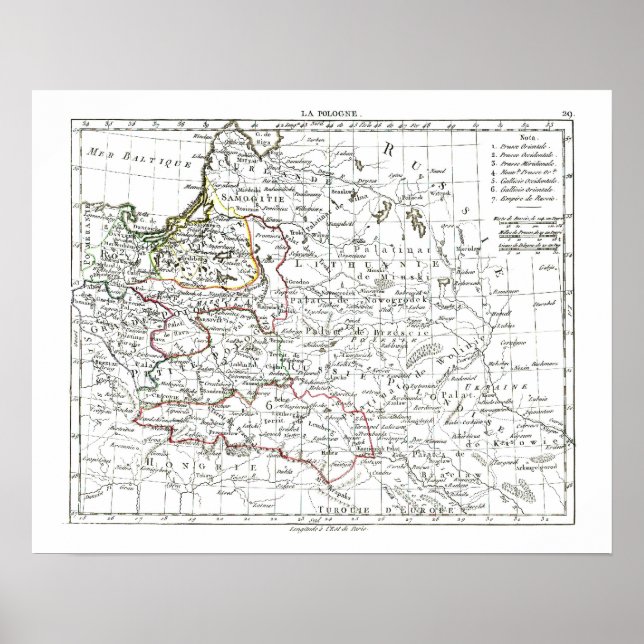 1806 Map - La Pologne Poster (Front)