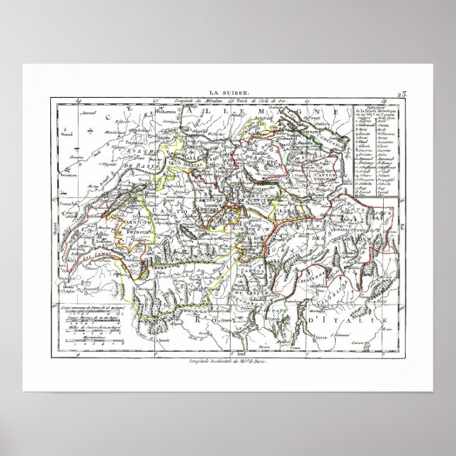 1806 Map - La Suisse Poster (Front)