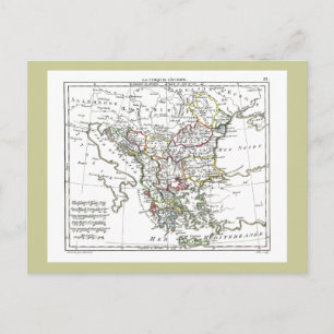 1806 Map - La Turquie d'Europe Postcard