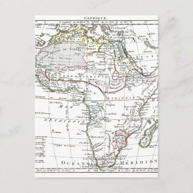 1806 Map - L'Afrique Postcard (Front)