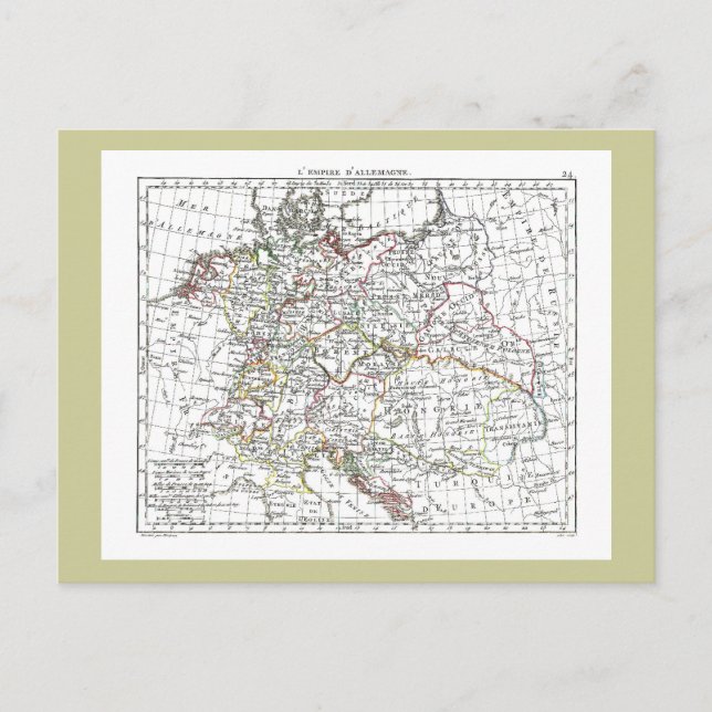 1806 Map - L'Empire d'Allemagne Postcard (Front)