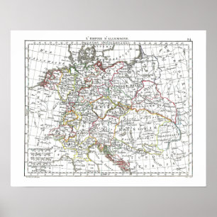 1806 Map - L'Empire d'Allemagne Poster