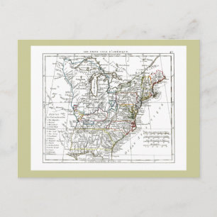 1806 Map - Les Etats Unis d'Amrique Postcard