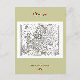 1806 Map - L'Europe Postcard