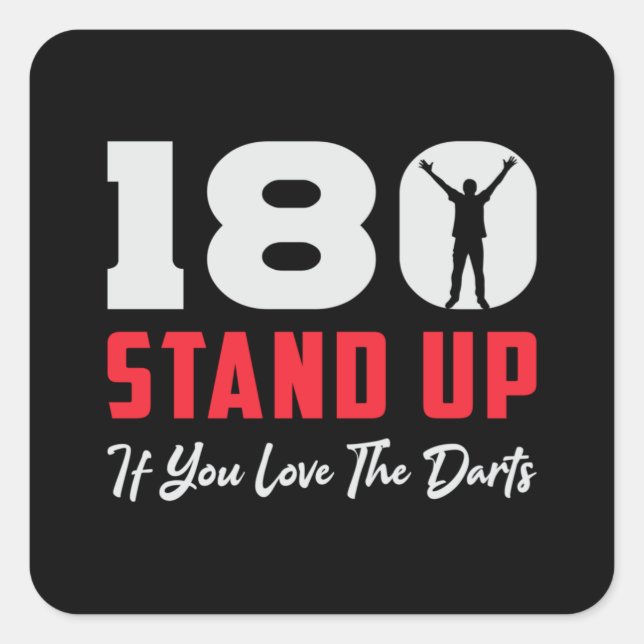 180 Darts Bullseye Dart Dartboard Arrow Funny Gift Square Sticker (Front)