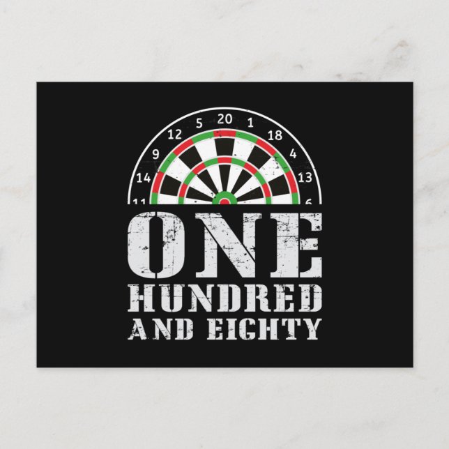 180 Darts Dart Dartboard Bullseye Arrow Funny Gift Postcard (Front)