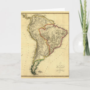 1817 Map of South America Card